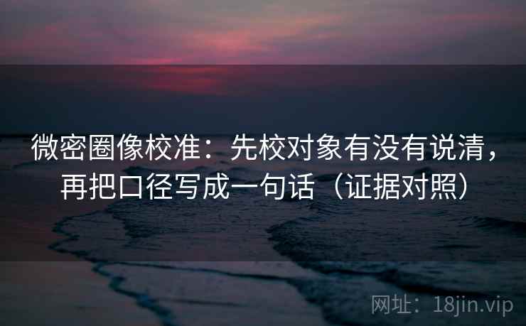 微密圈像校准:先校对象有没有说清,再把口径写成一句话(证据对照) 微密圈像校准:先校对象有没有说清,再把口径写成一句话(证据对照)